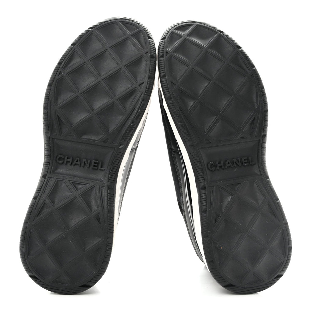 Velvet Calfskin Mixed Fibers CC Sneakers 37 Black