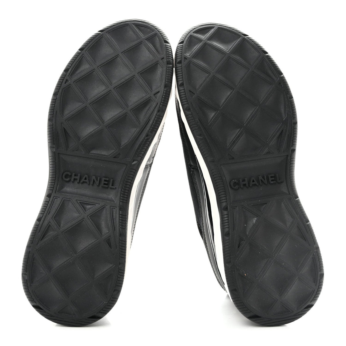 Velvet Calfskin Mixed Fibers CC Sneakers 37 Black