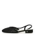 Satin Braided Slingback Flats 39.5 Black
