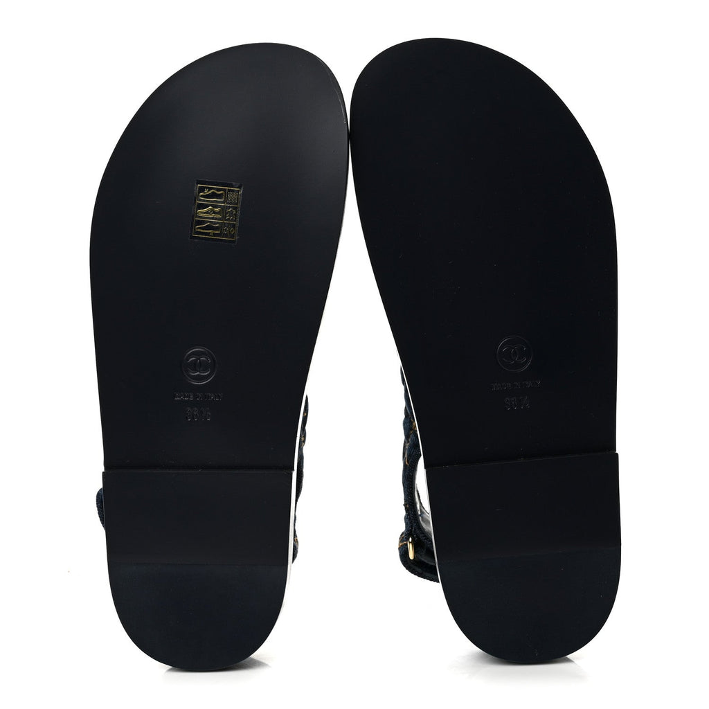 Denim Velcro Dad Sandals 36.5 Navy Blue