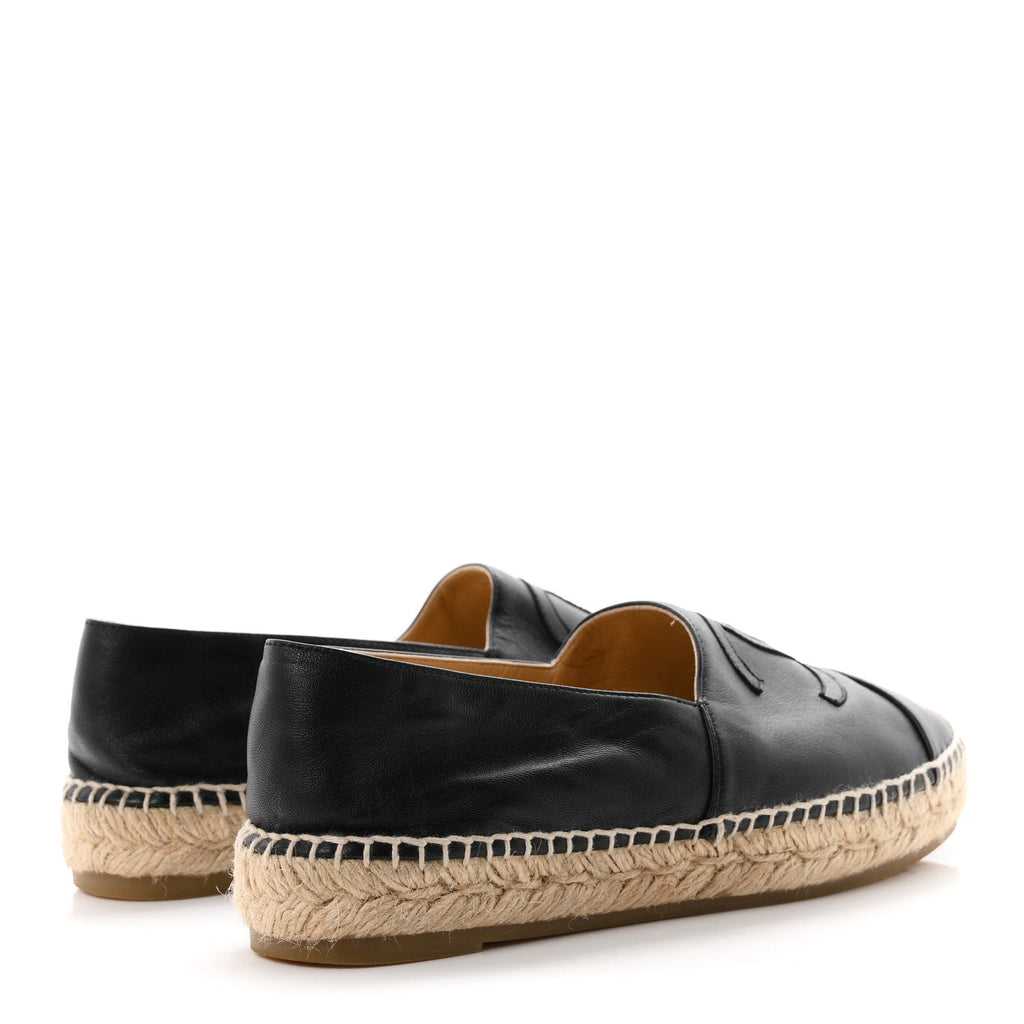 Lambskin CC Espadrilles 38 Black
