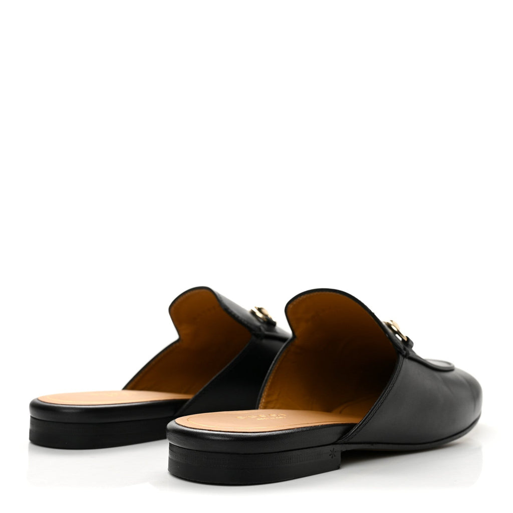 Calfskin Womens Princetown Slippers 39 Black