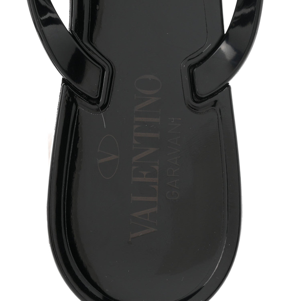 PVC Jelly Rockstud Bow Thong Sandals 40 Black