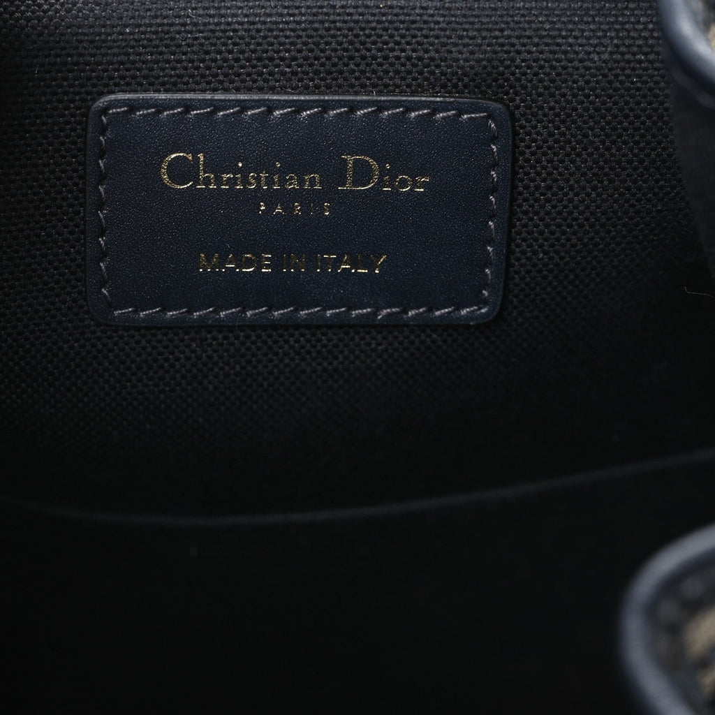 Oblique Calfskin Medium C'est Dior Bucket Bag Blue