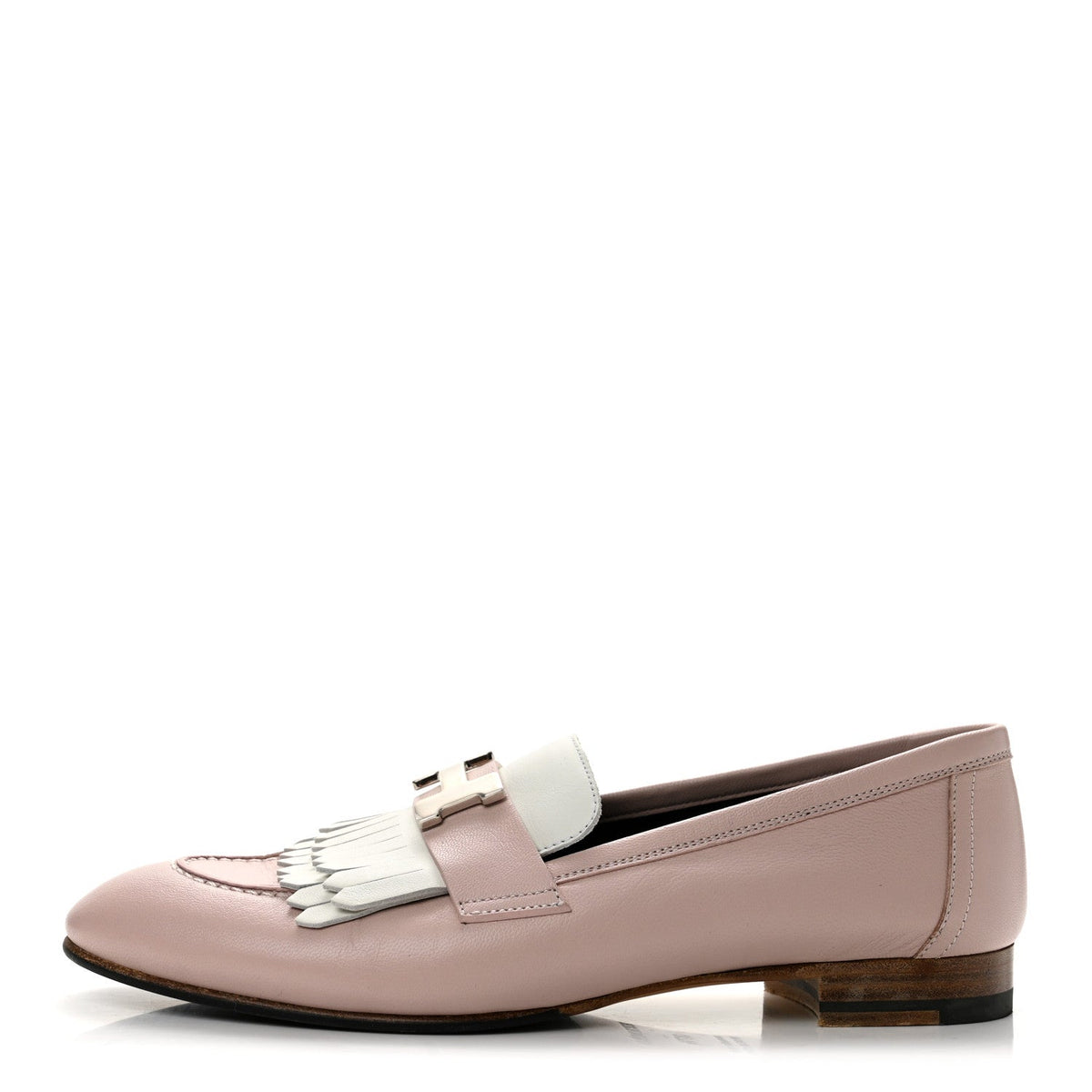 Goatskin Womens Royal Loafers 37.5 Rose Porcelain White