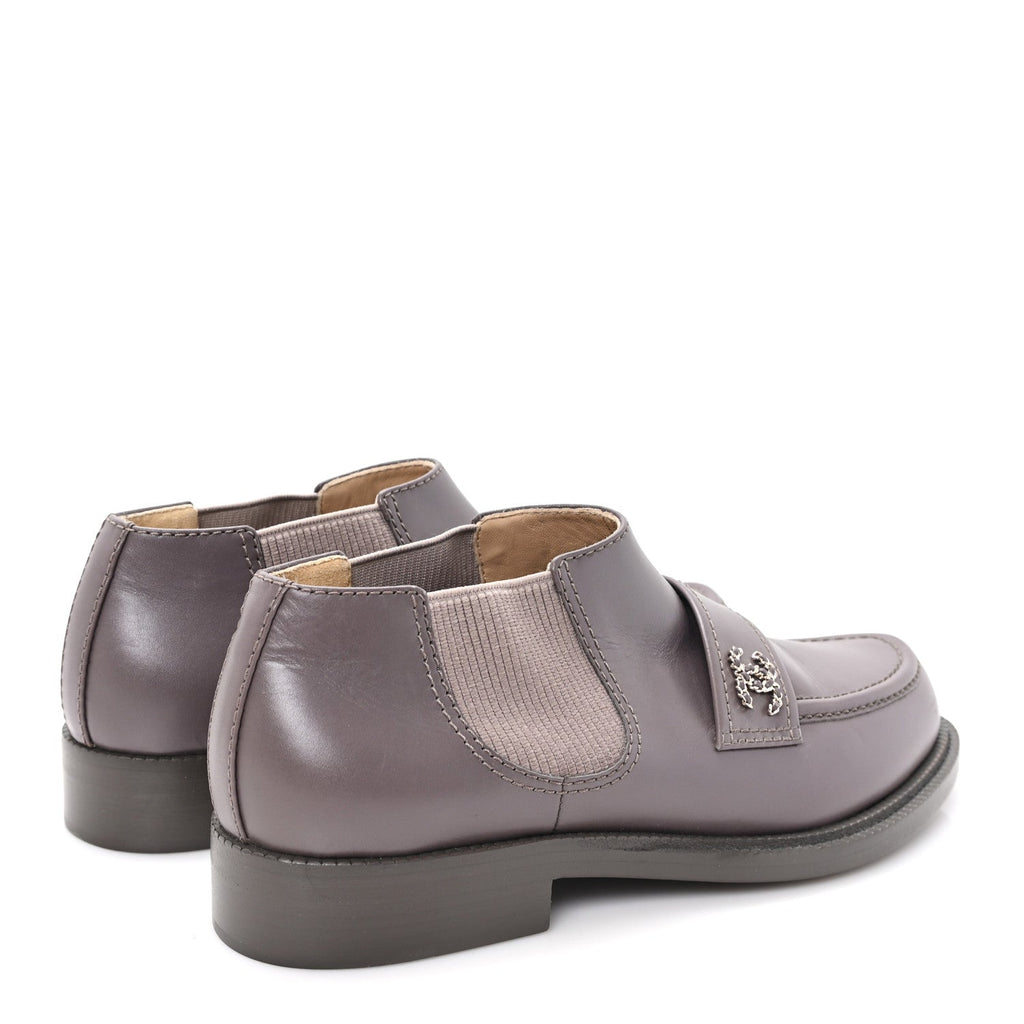 Calfskin Elastic Short Boots 39.5 Beige
