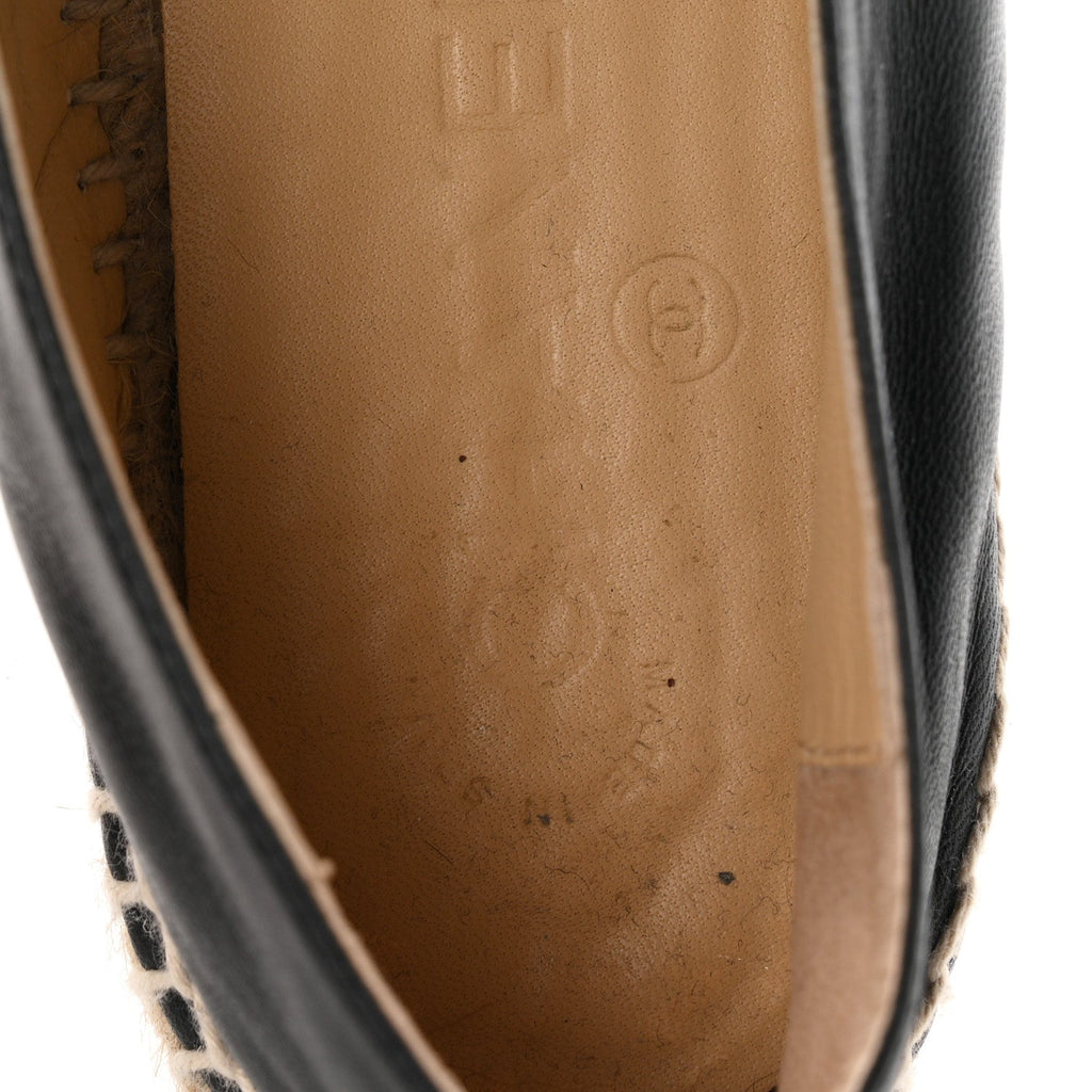 Lambskin CC Espadrilles 38 Black