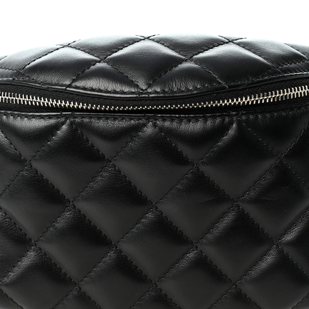 Calfskin Quilted Waist Belt Bag Black