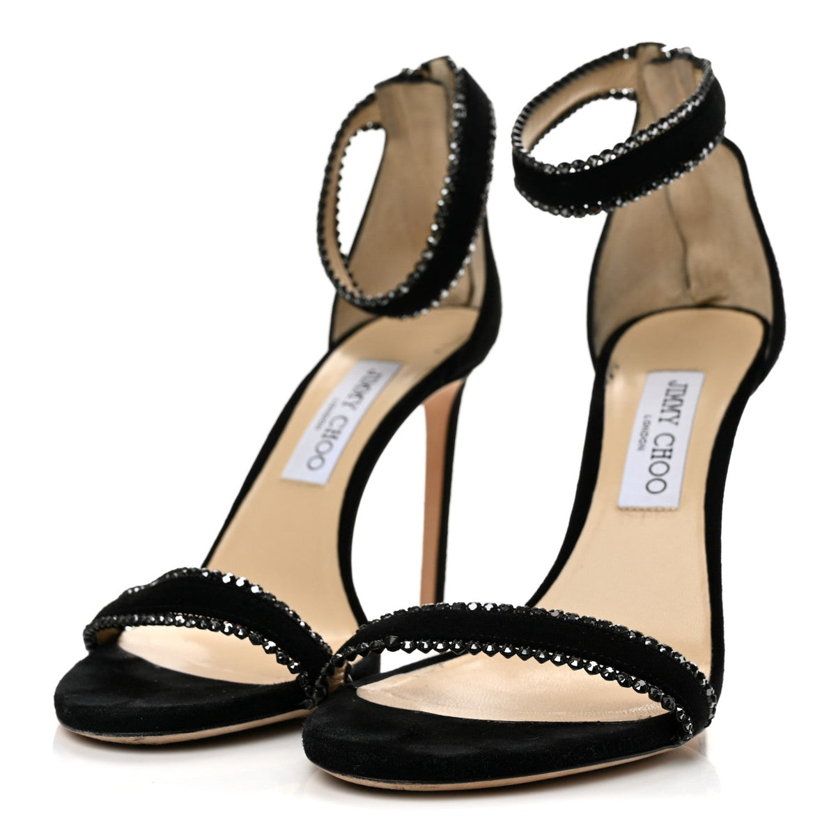 Crystal Suede Pumps 39.5 Black