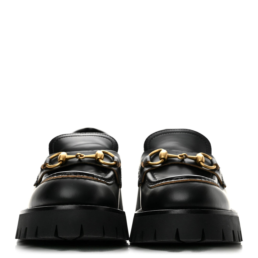 Cordovan Lux Womens Harald Horsebit 25mm Platform Loafers 35.5 Black