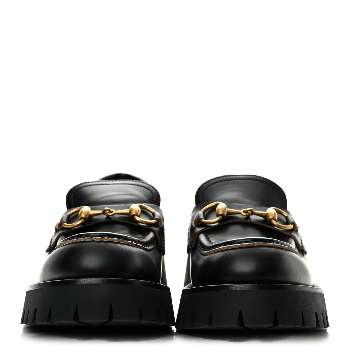Cordovan Lux Womens Harald Horsebit 25mm Platform Loafers 35.5 Black