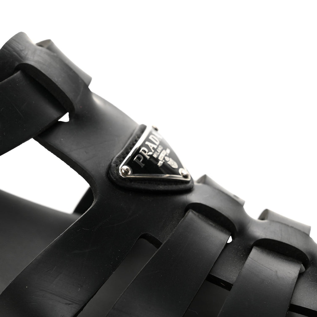 Foam Rubber Triangle Logo Monolith 55mm Cage Sandals 38 Black