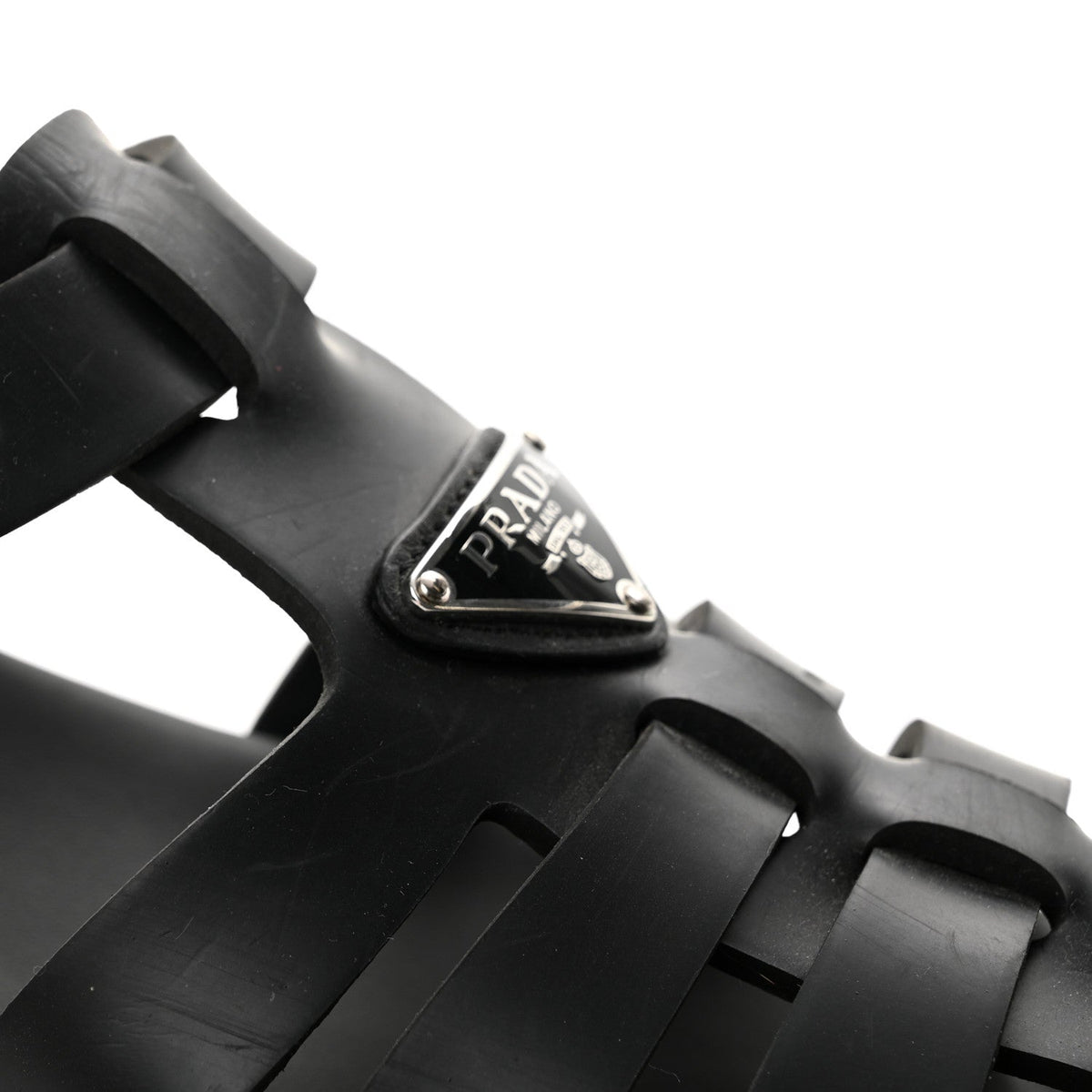 Foam Rubber Triangle Logo Monolith 55mm Cage Sandals 38 Black