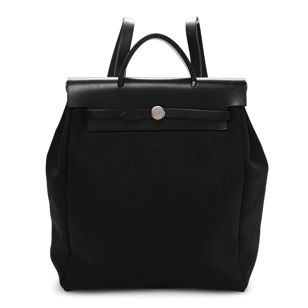 Toile Vache Calfskin Herbag 30 PM Backpack Black