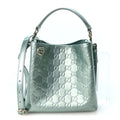 GG Supreme Monogram Emblem Mini Bucket Bag Light Blue