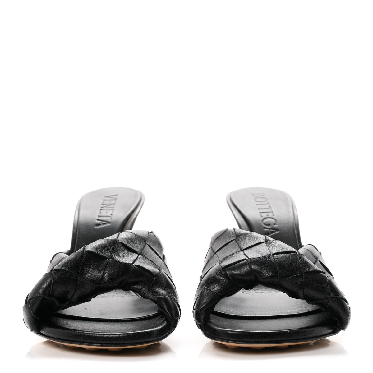 Nappa Intrecciato Blink Mule Sandals 35 Black