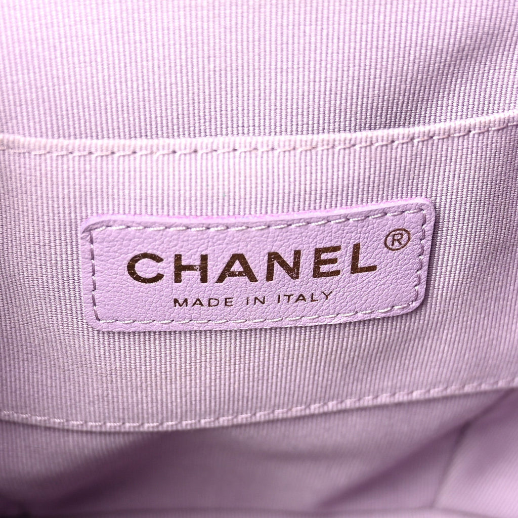 Lambskin Quilted Small Duma Drawstring Backpack Light Purple