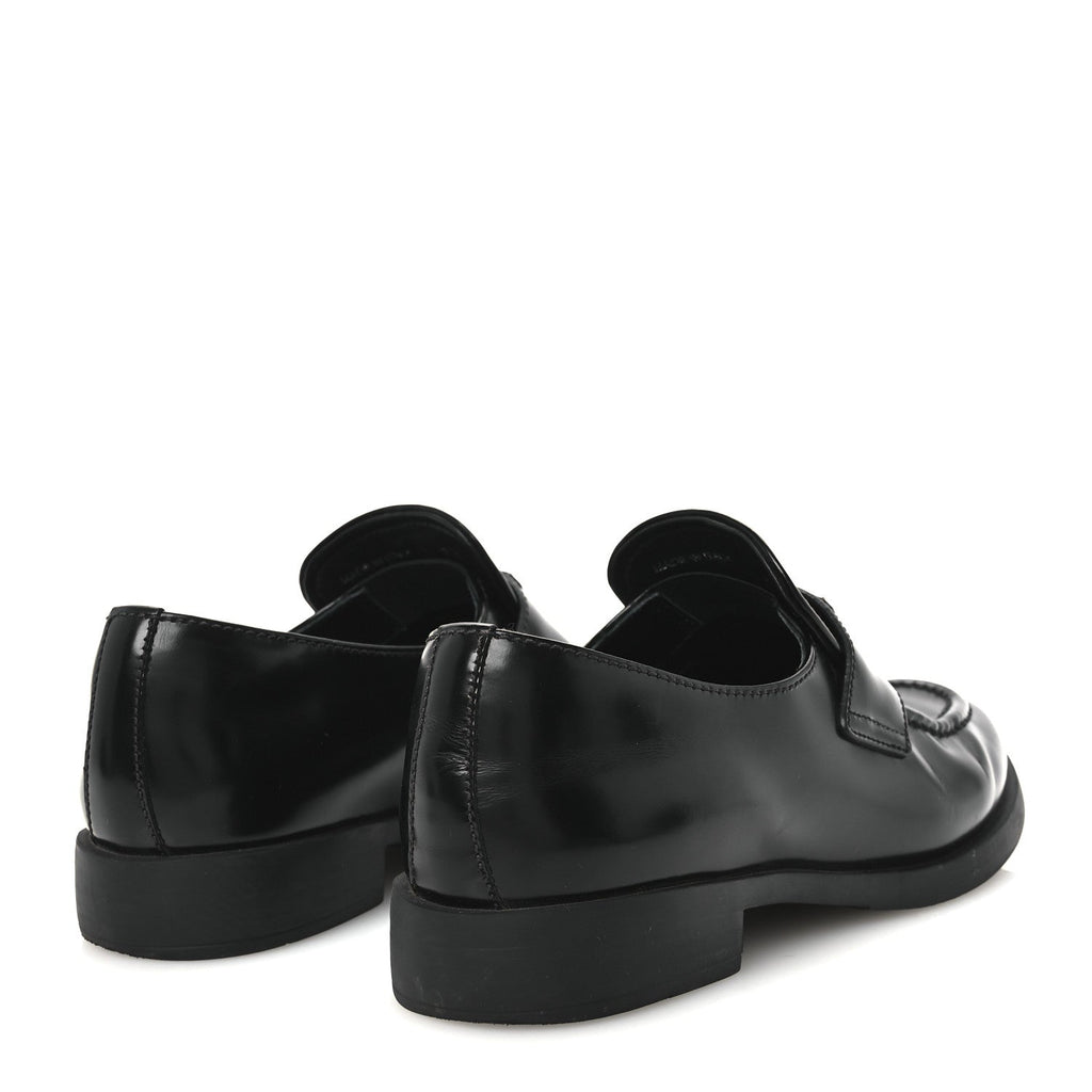 Spazzolato Metal Triangle Logo 20mm Loafers 40 Black
