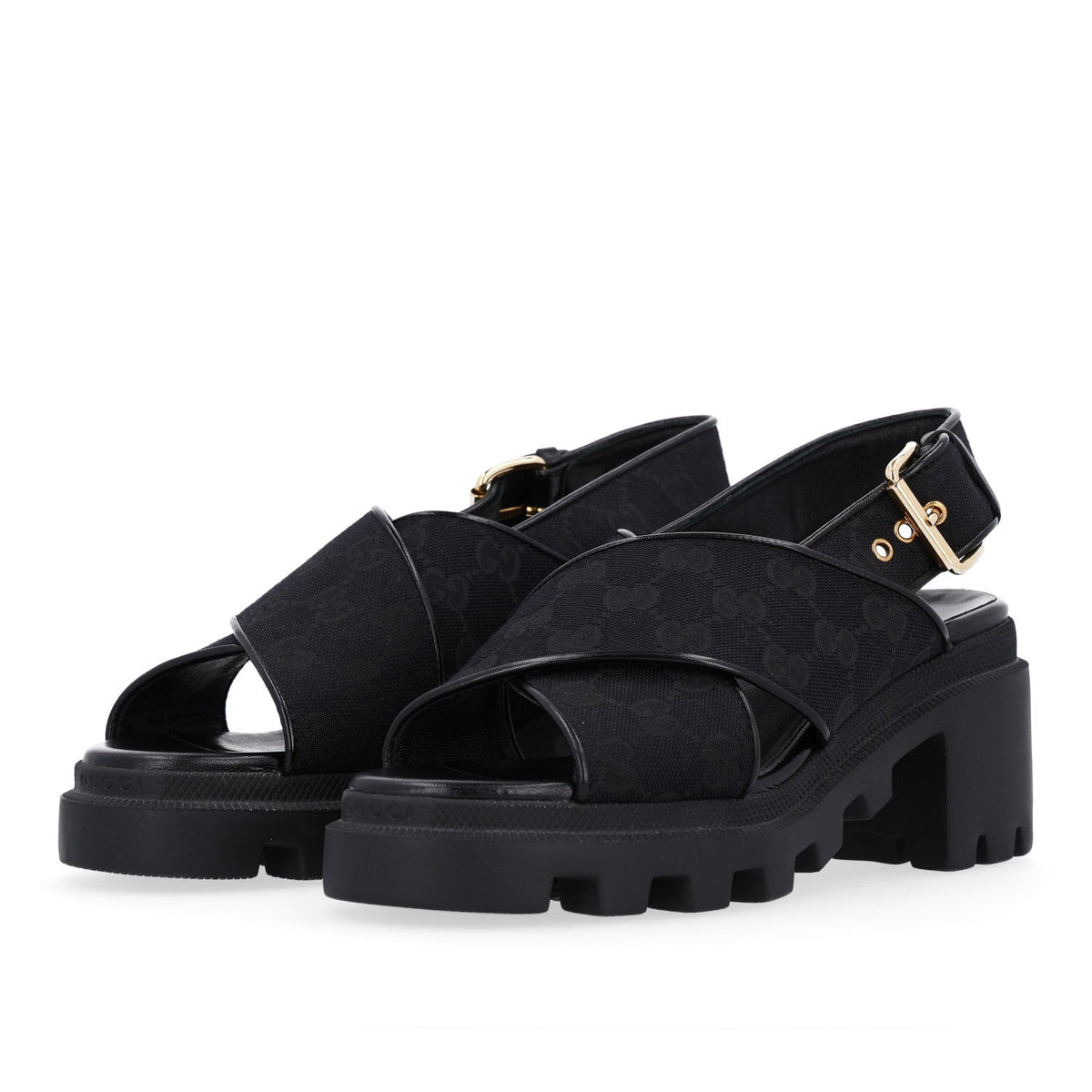 Monogram Granada Kid Trip 40/72mm Lug Sole Sandals 38 Black