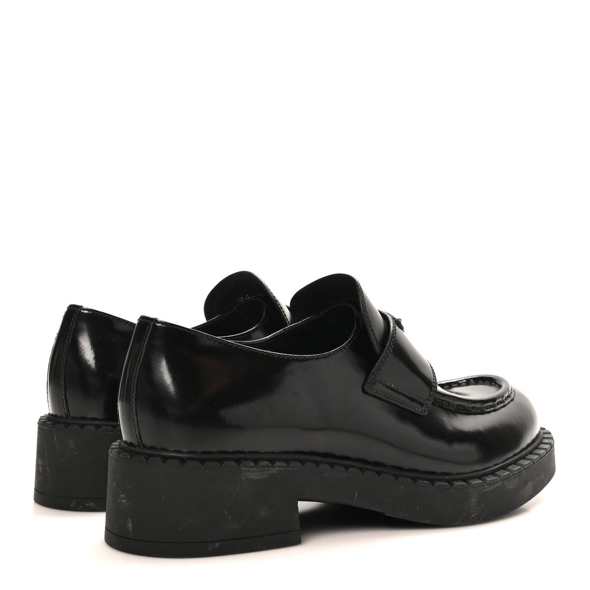 Spazzolato Metal Triangle Logo 50mm Loafers 40 Black