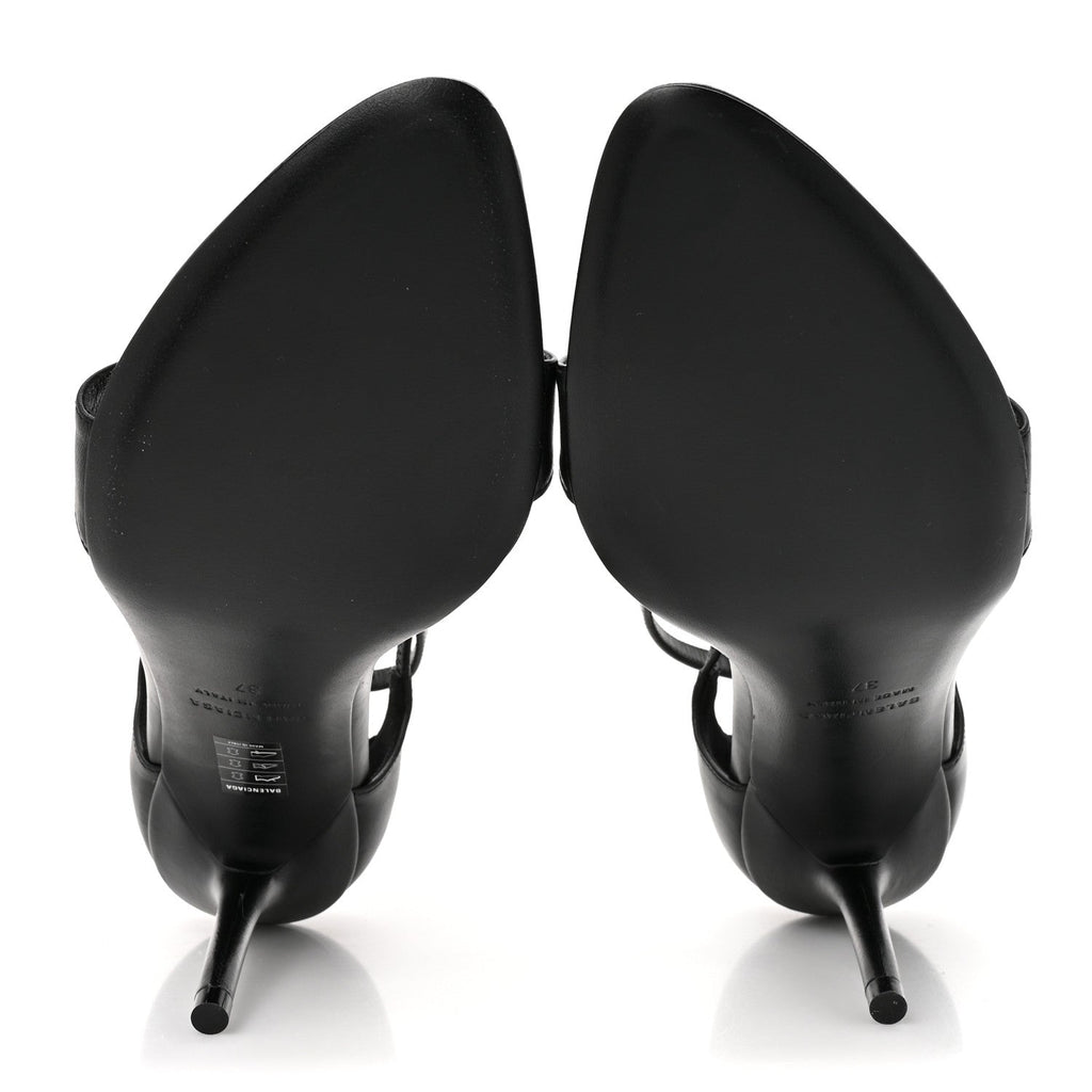 Calfskin Honey 90mm Sandal 37 Black
