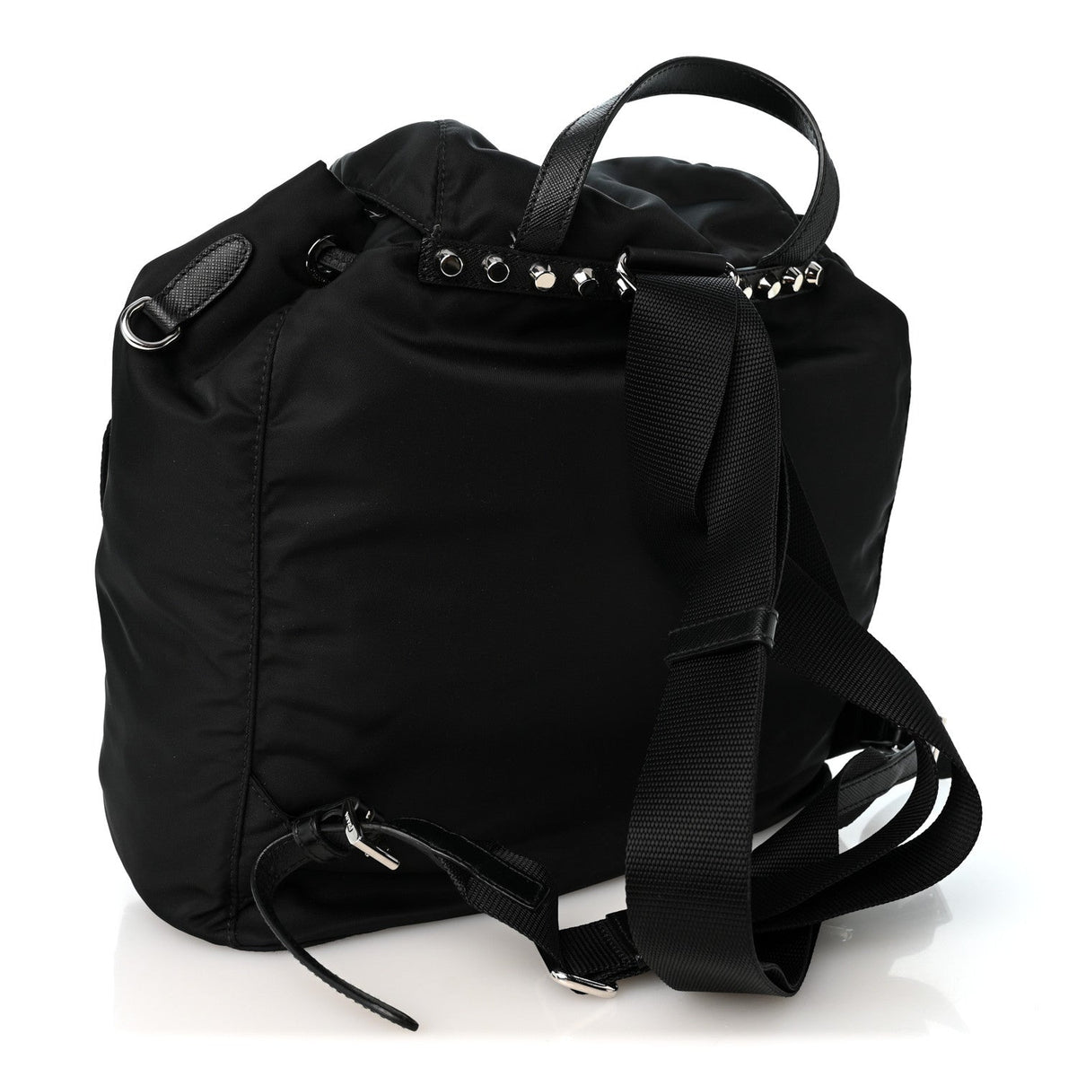 Nylon New Vela Studded Backpack Black