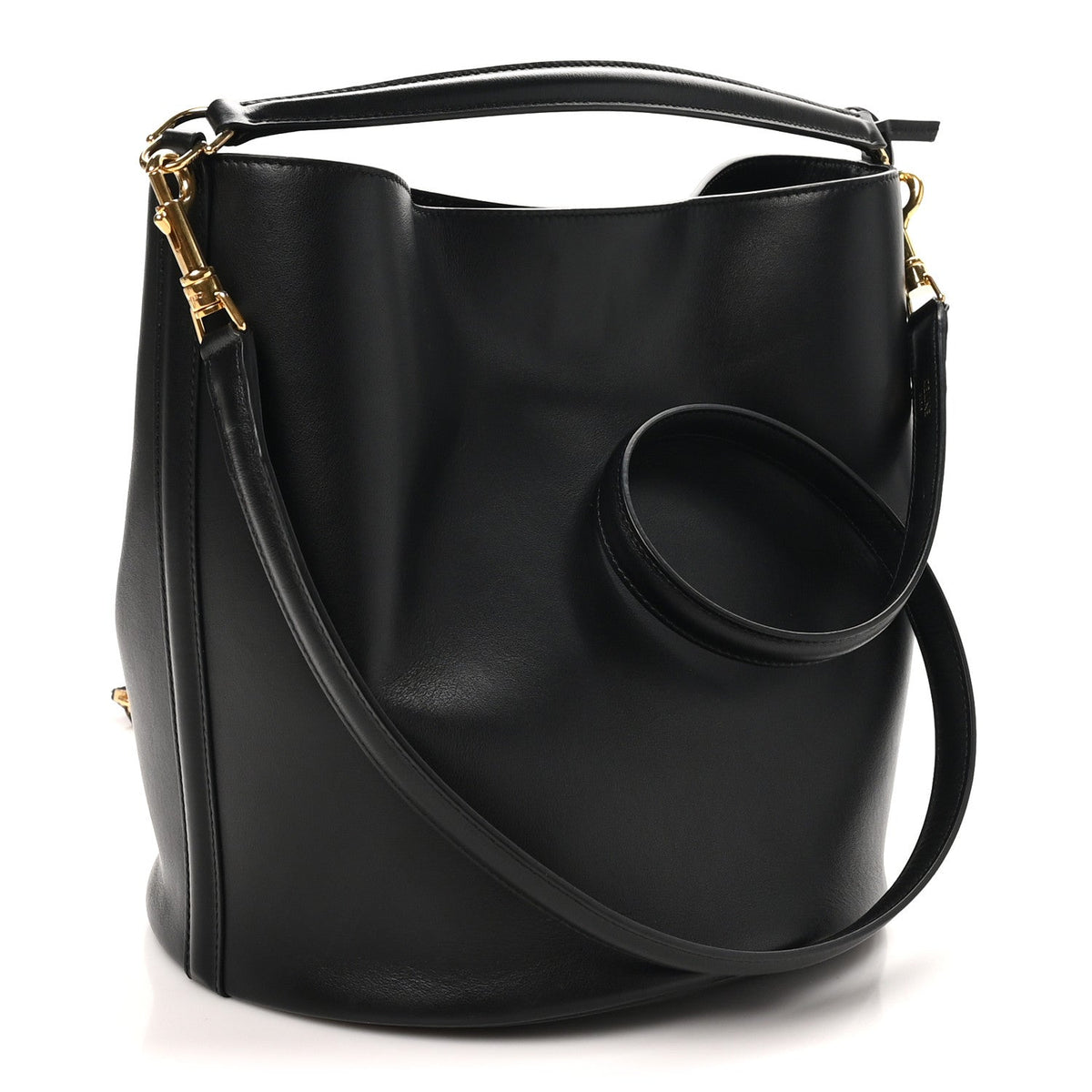Smooth Calfskin Bucket 16 Bag Black