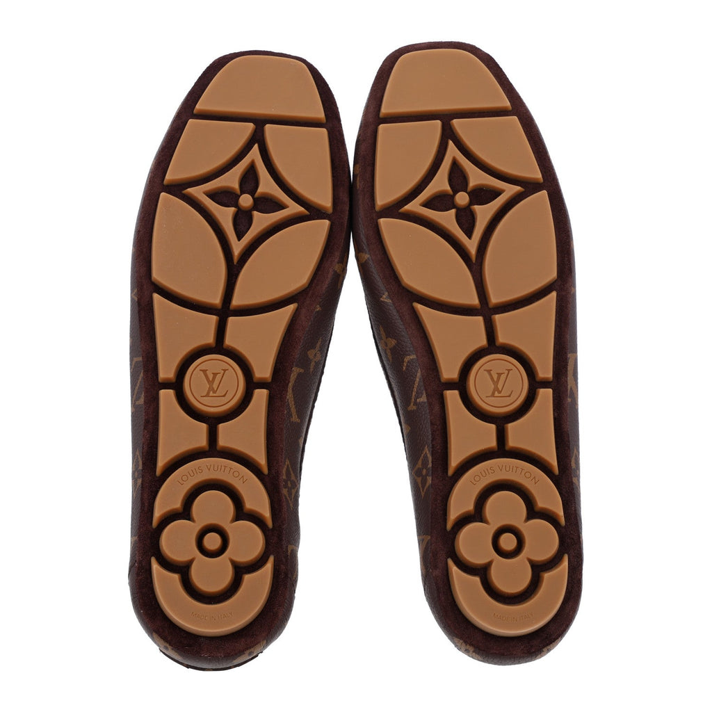 Monogram Grained Calfskin Flore Car Loafers 40 Cacao Brown