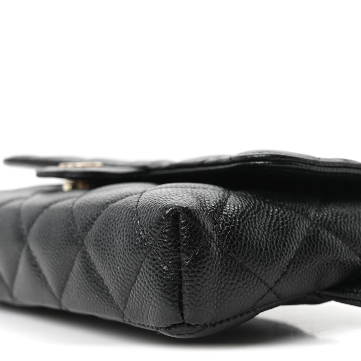 Caviar Quilted CC Flap Belt Bag Black