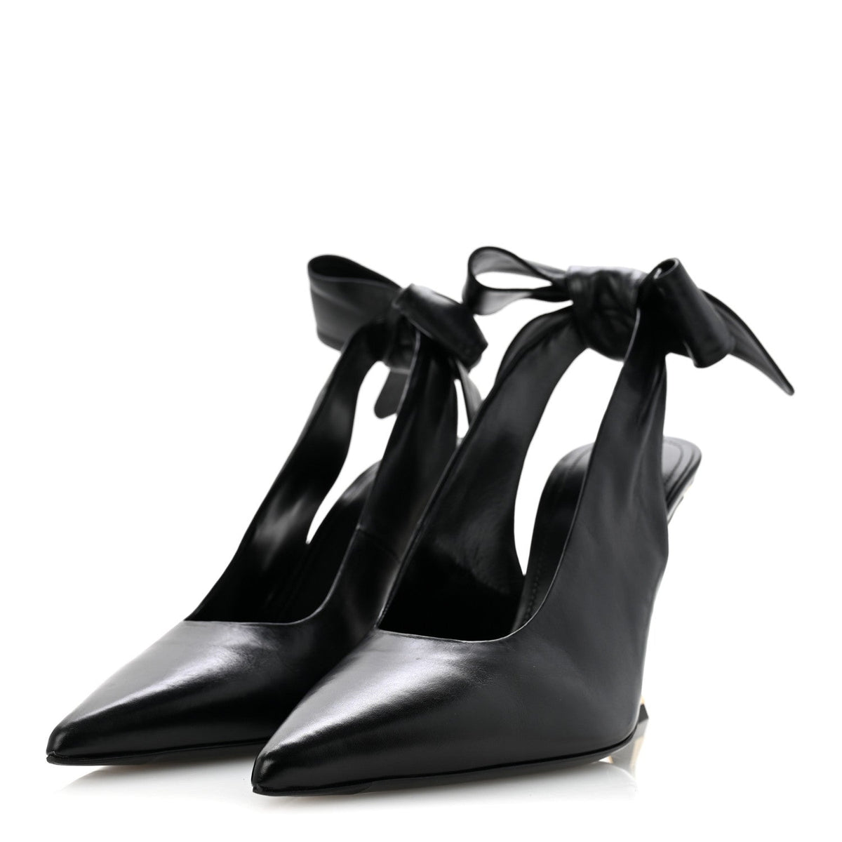Calfskin Beauw Slingback Pumps  36.5 Black