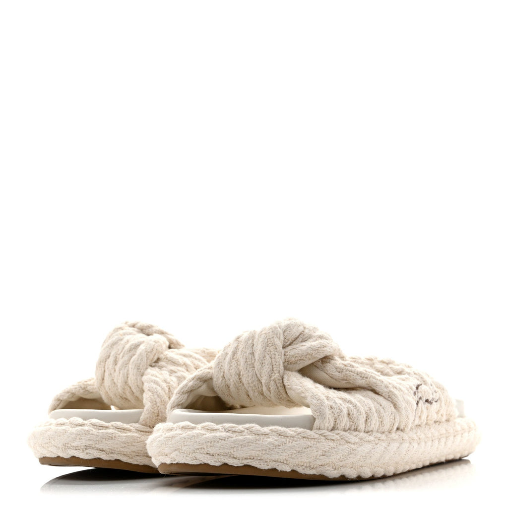 Tessuto Treccia Jacquard Ricamo Logo Slides 40 Grezzo Moka