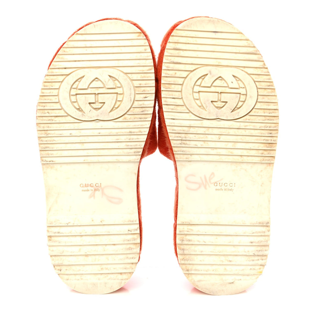 Terry Cloth GG Monogram Angelina Platform 55mm Slide Sandals 36 Deep Orange
