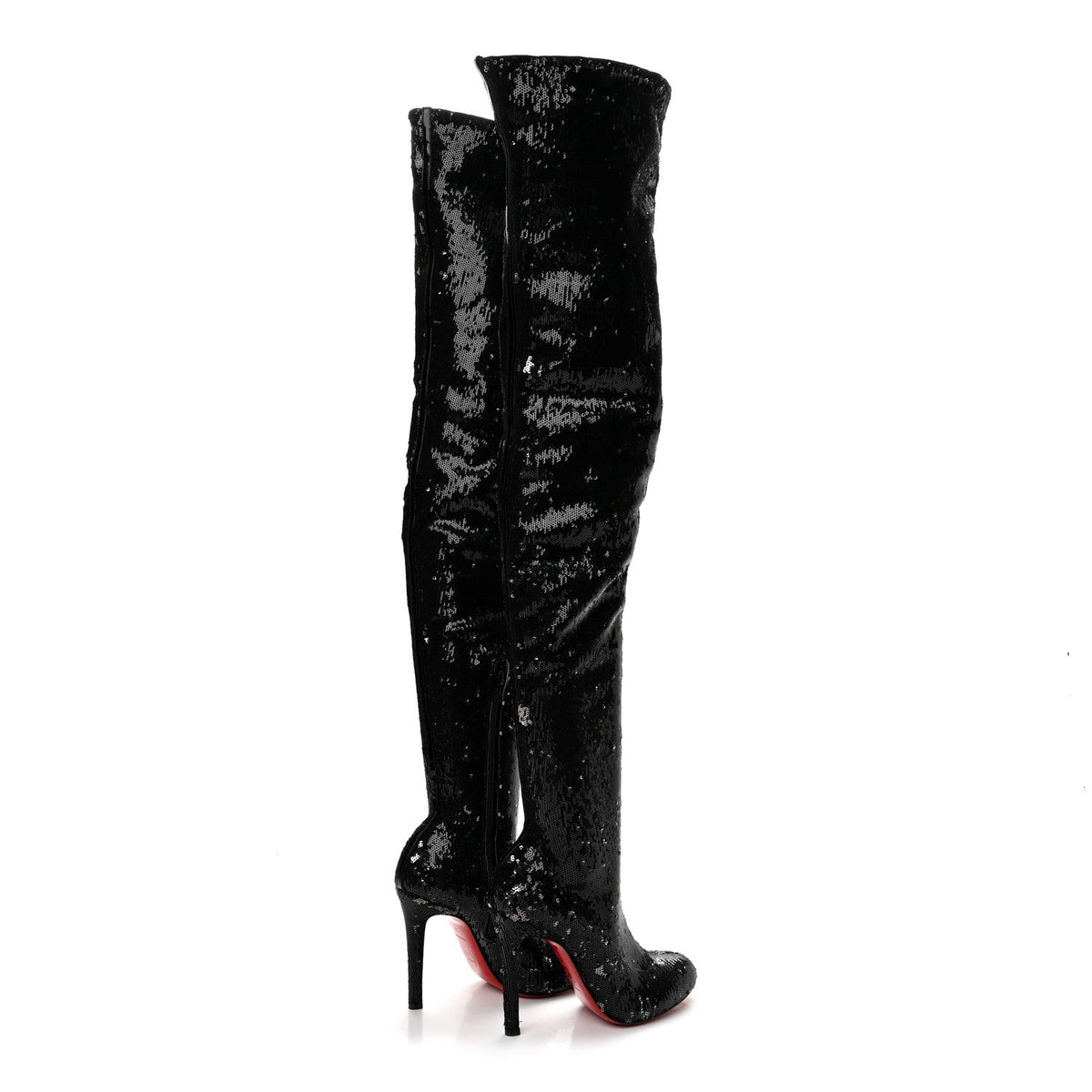 Sequin Lousie X 100 Over The Knee Boots 37 Black Platine