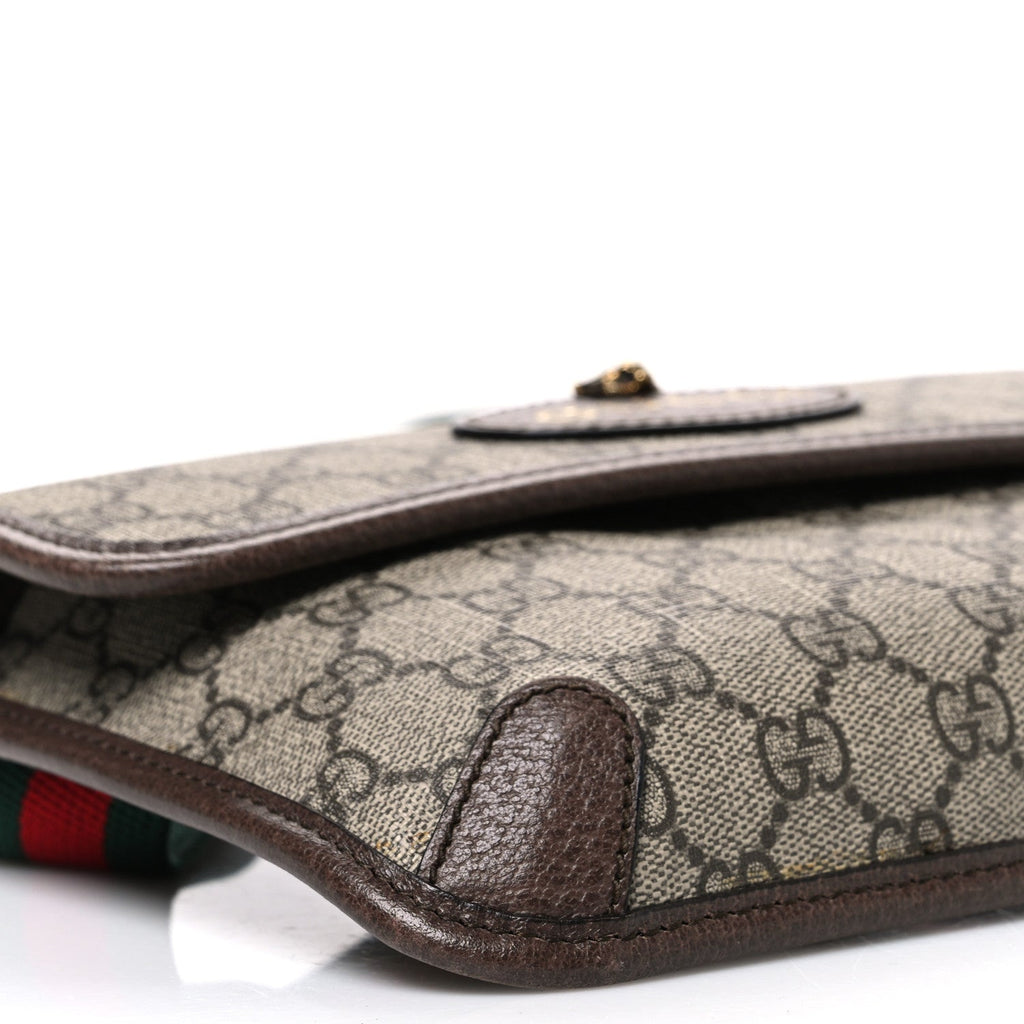 GG Supreme Monogram Neo Vintage Web Belt Bag Brown
