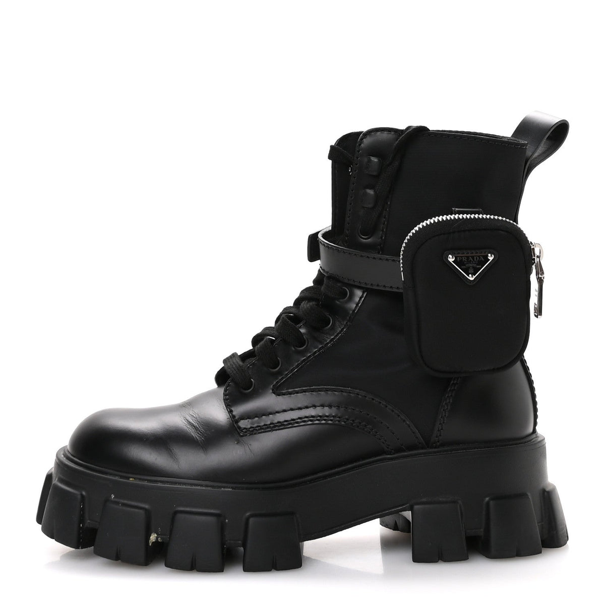 Spazzolato Rois Nylon Metal Triangle Logo Monolith Pouch Pocket 55mm Boots 40 Black
