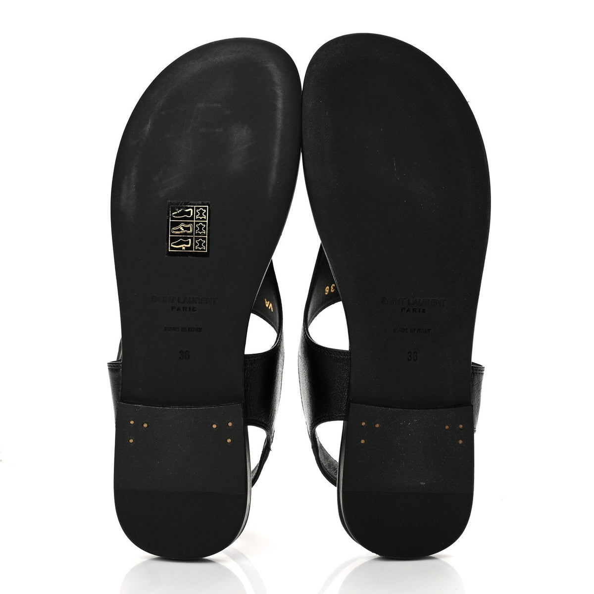 Calfskin Incrociato Denver Monogram Sandals 36 Black