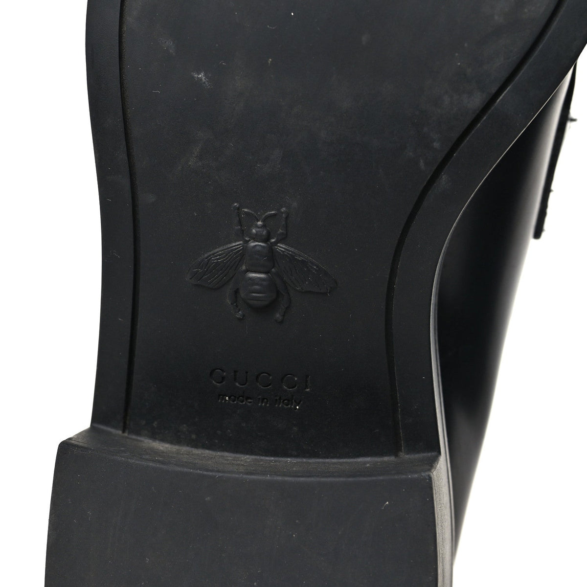 Calfskin Horsebit Womens Lug Sole Loafers 37 Black