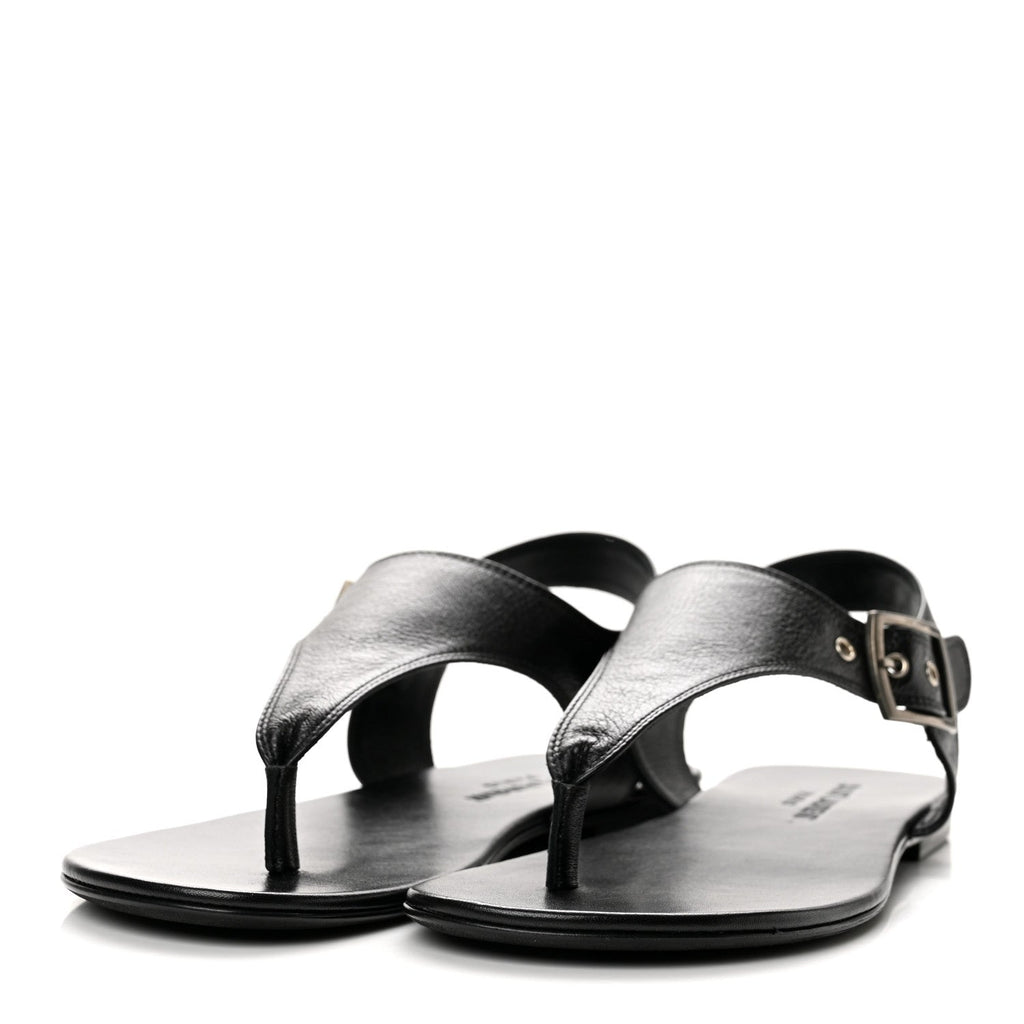 Calfskin Incrociato Denver Monogram Sandals 36 Black