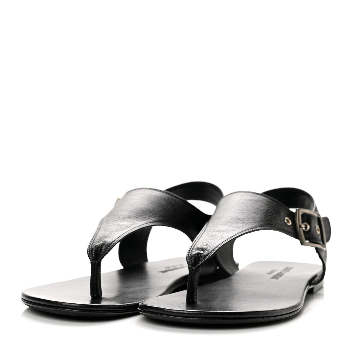 Calfskin Incrociato Denver Monogram Sandals 36 Black
