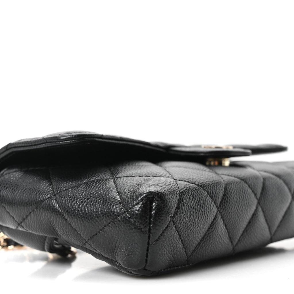 Caviar Quilted CC Flap Belt Bag Black