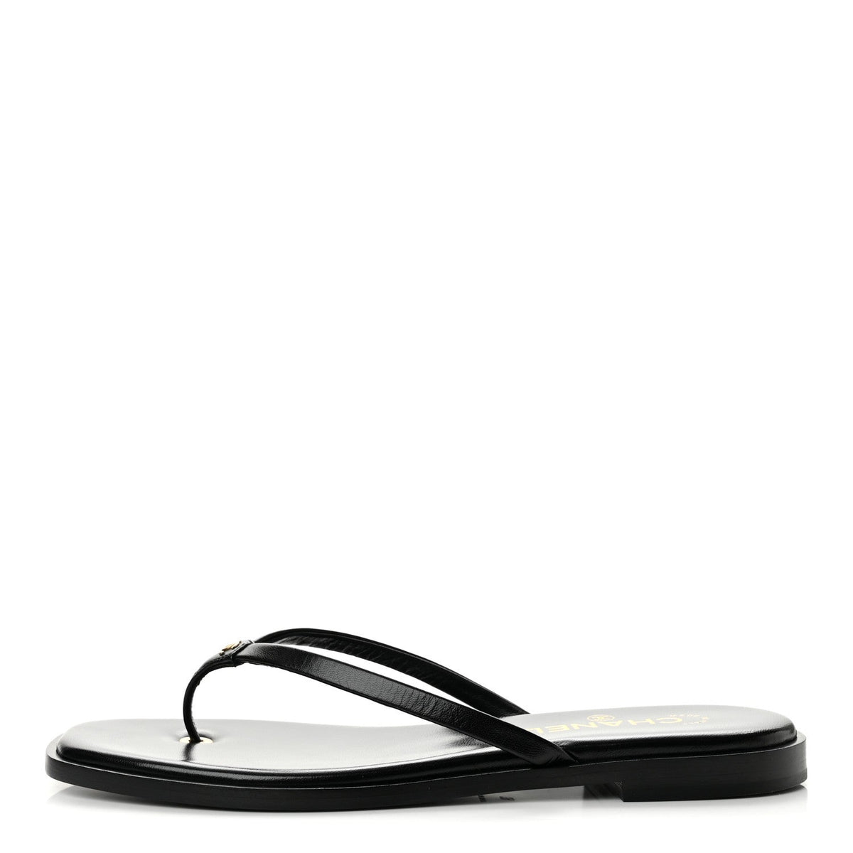 Goatskin CC Times Square Thong Sandals 39 Black