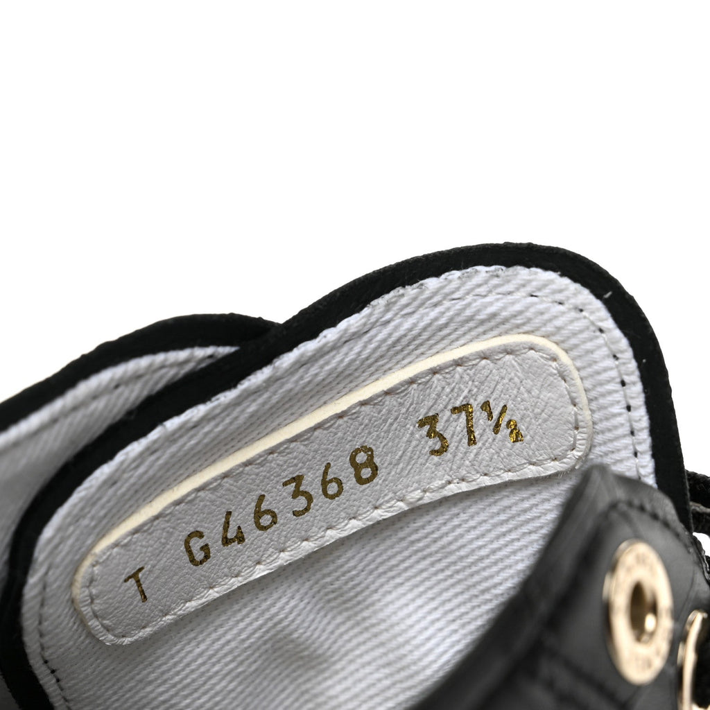 Lambskin Printed Logo Sneakers 37.5 Black
