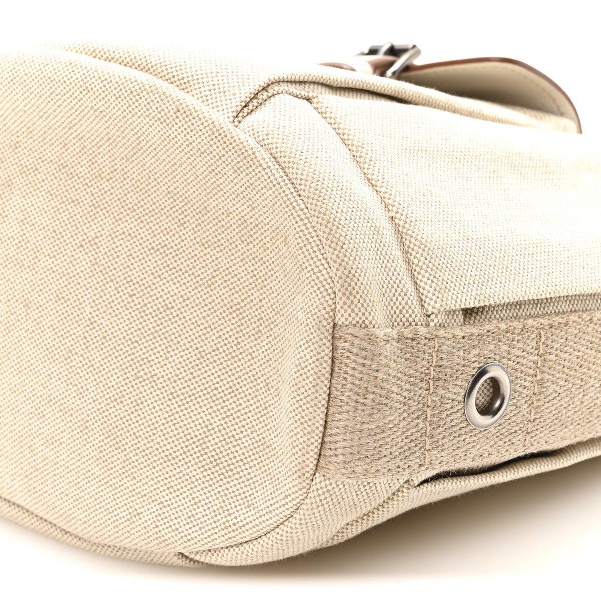 Canvas Calfskin Mini Route Bucket Bag Naturale
