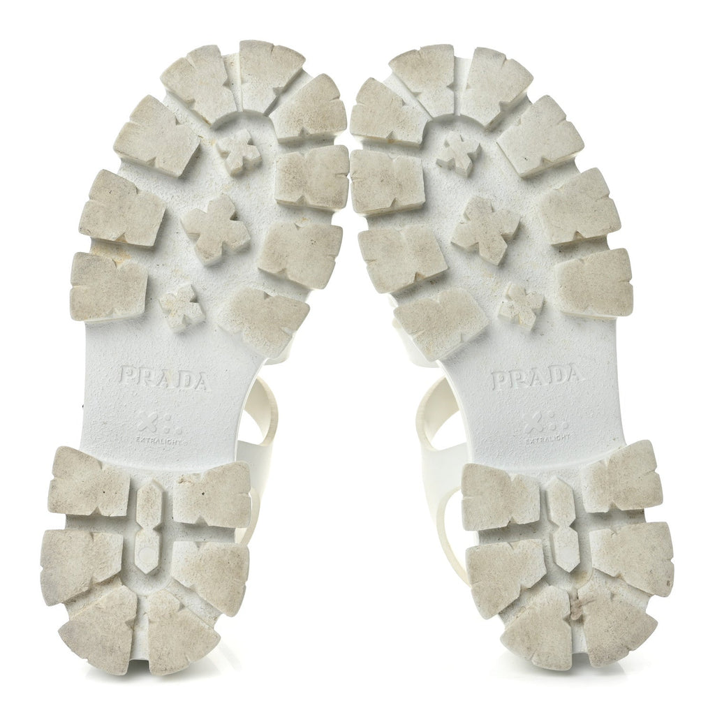 Foam Rubber Triangle Logo Monolith 55mm Cage Sandals 38 White