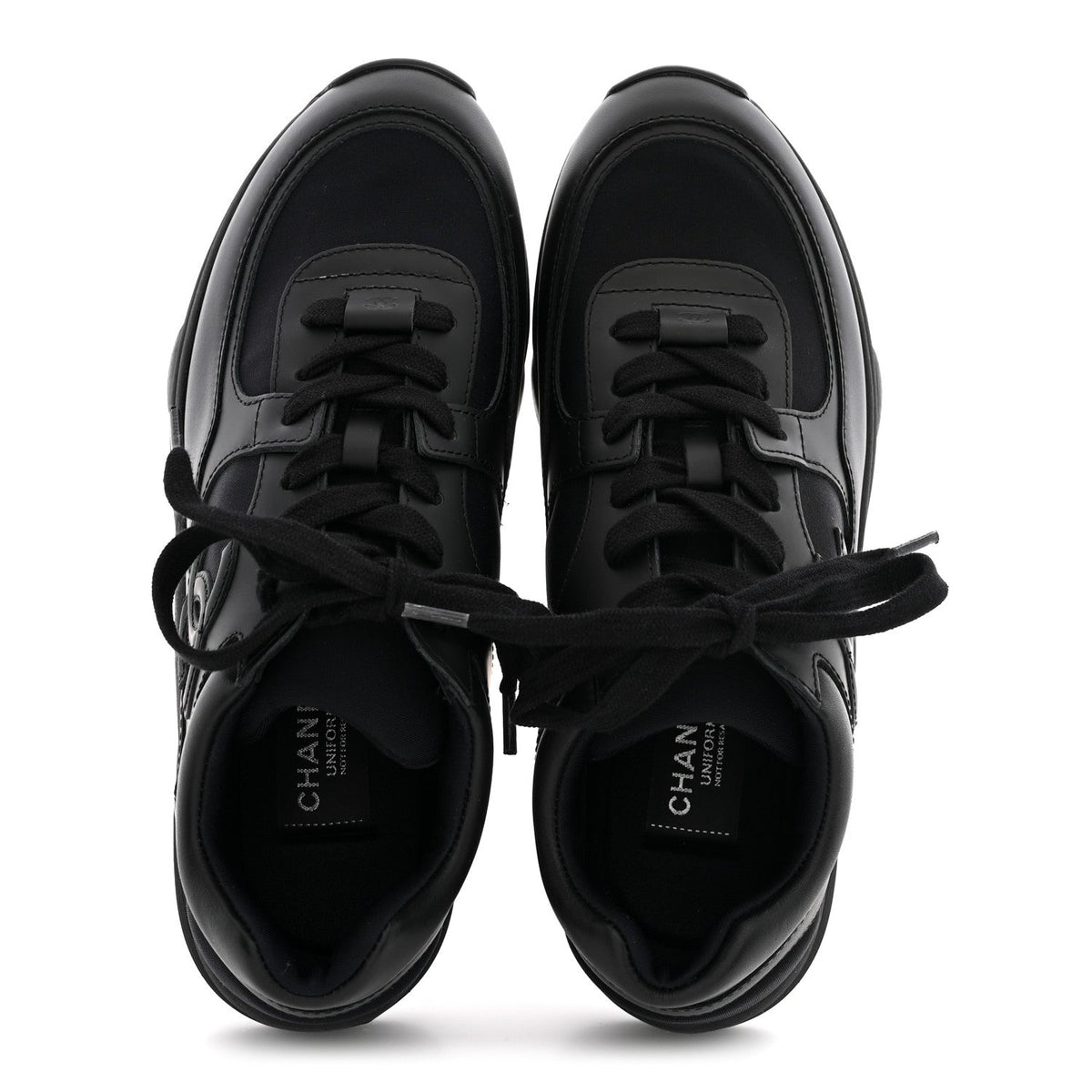Lambskin Fabric CC Sneakers 37.5 Black