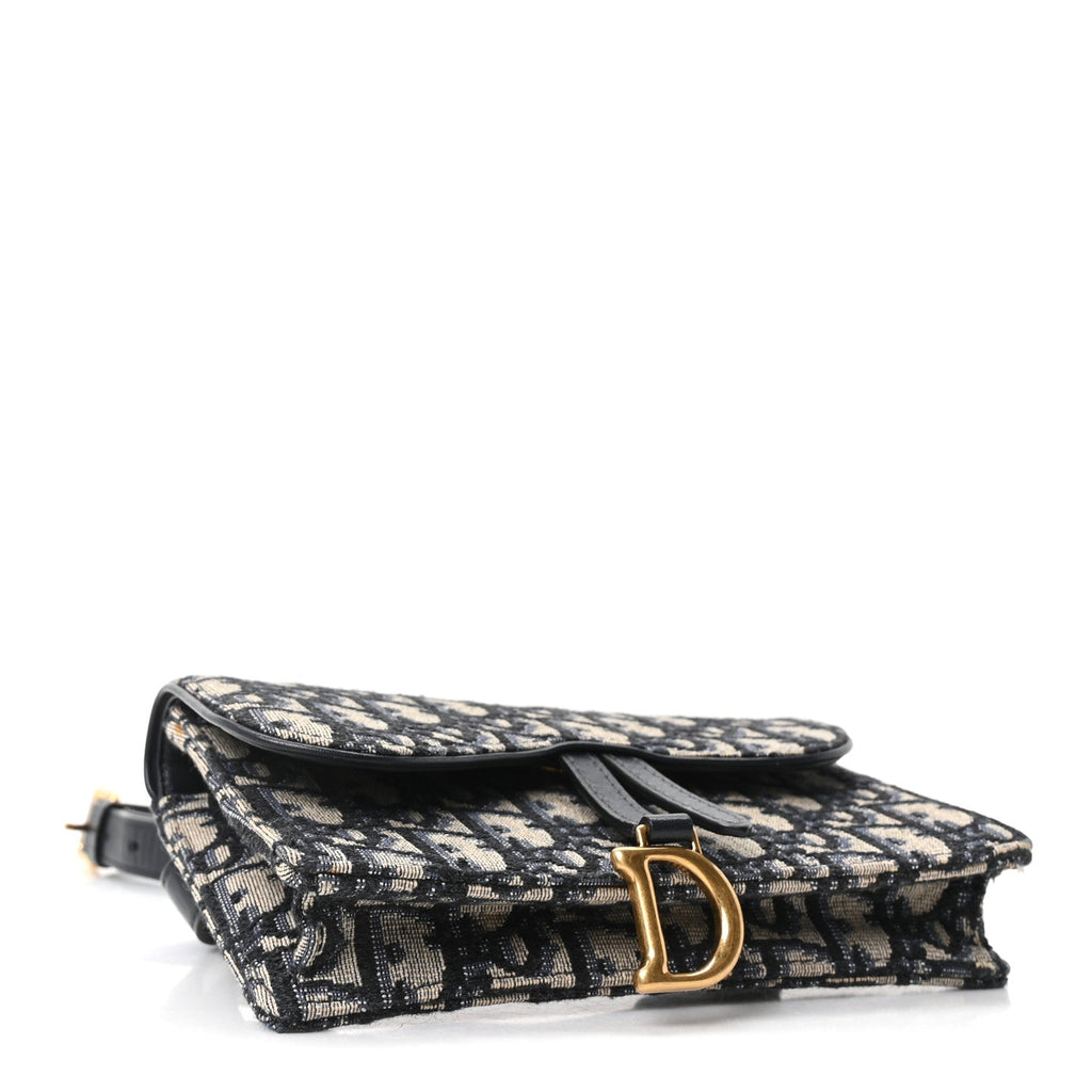 Oblique Saddle Belt Bag Blue