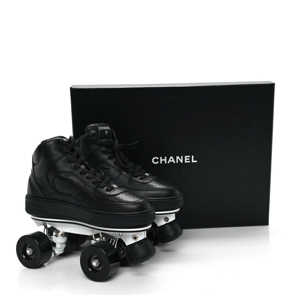 Calfskin Womens Roller Skates 38 Black