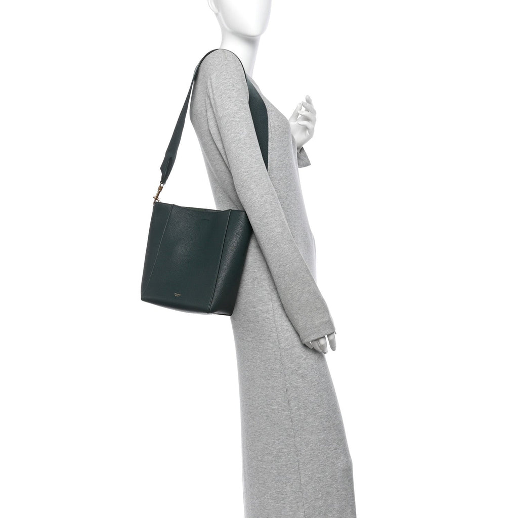 Soft Grained Calfskin Small Sangle Bucket Bag Amazone