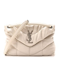 Lambskin Quilted Small Loulou Puffer Monogram Chain Satchel Crema Soft