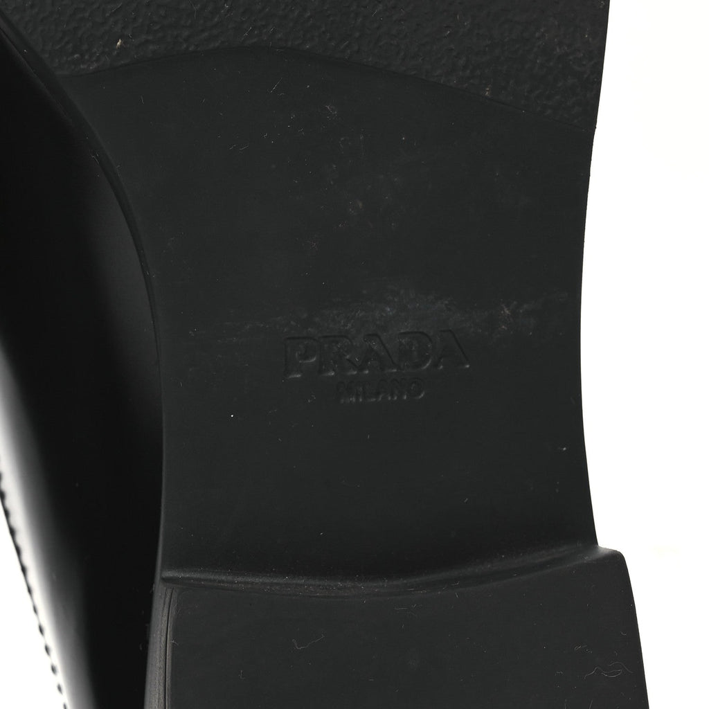 Spazzolato Metal Triangle Logo 20mm Loafers 40 Black